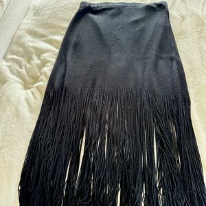 Nick and Zoe knit black fringe skirt.